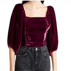 New Free People Marie Velvet top in Pomegranate Size Medium